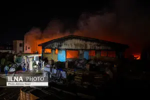 آتش‌سوزی کارگاه تولید پلاستیک در شهرک صنعتی لیا